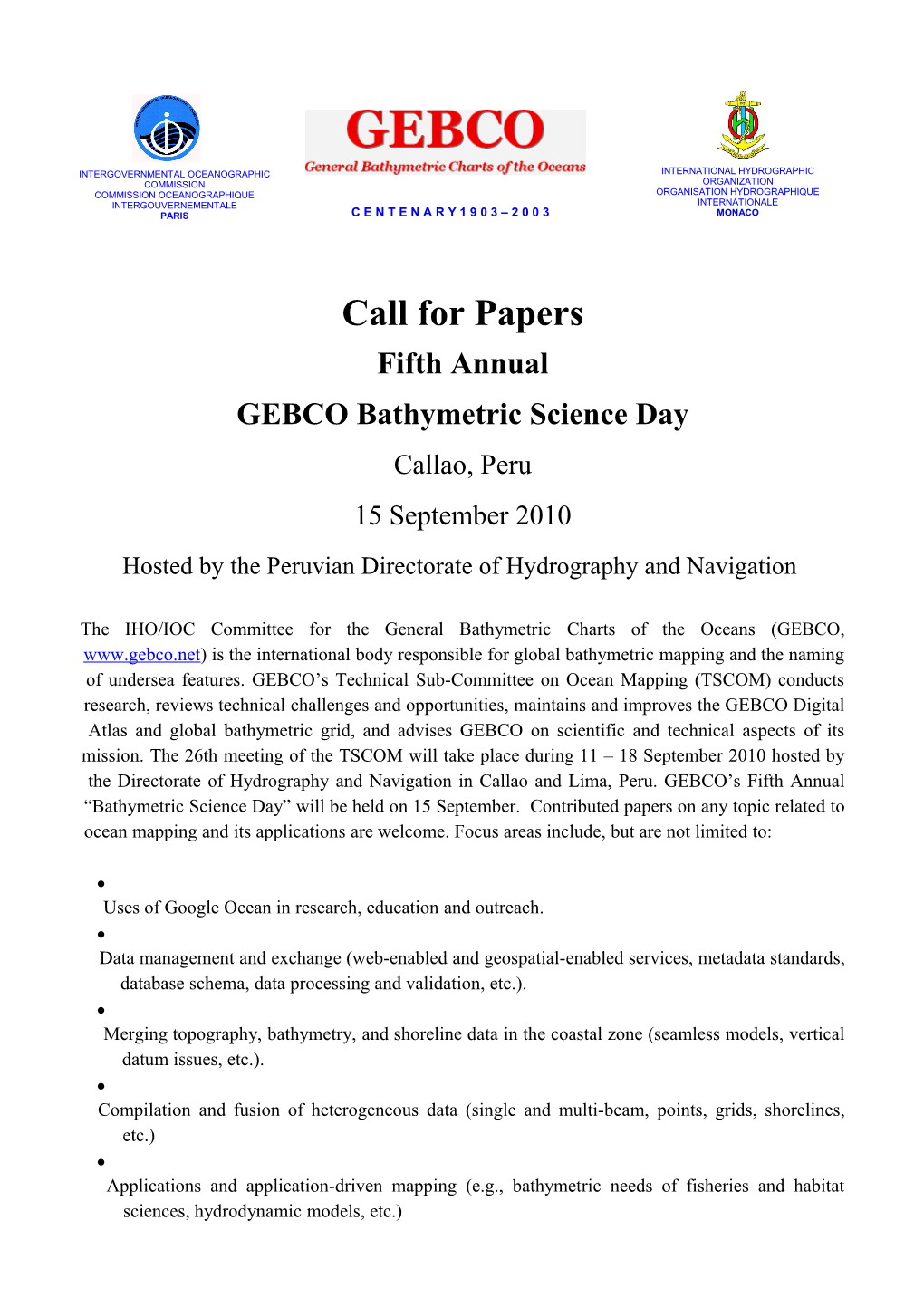 Call for Papers s16