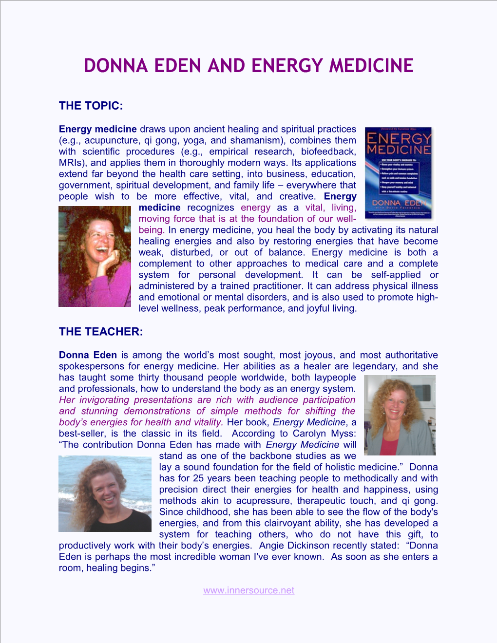 Donna Eden and Energy Medicine