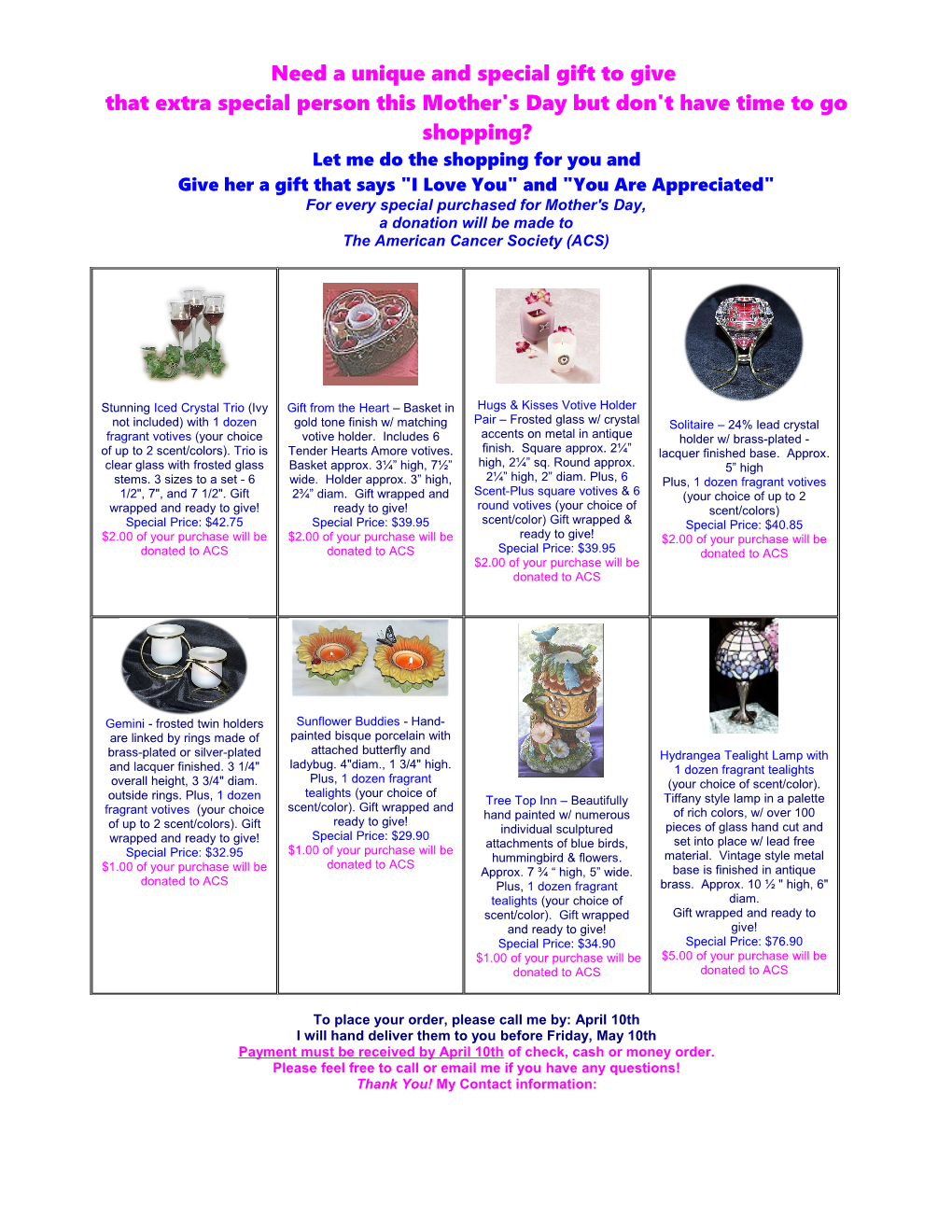 Mother's Day 2002 Gift Flyer