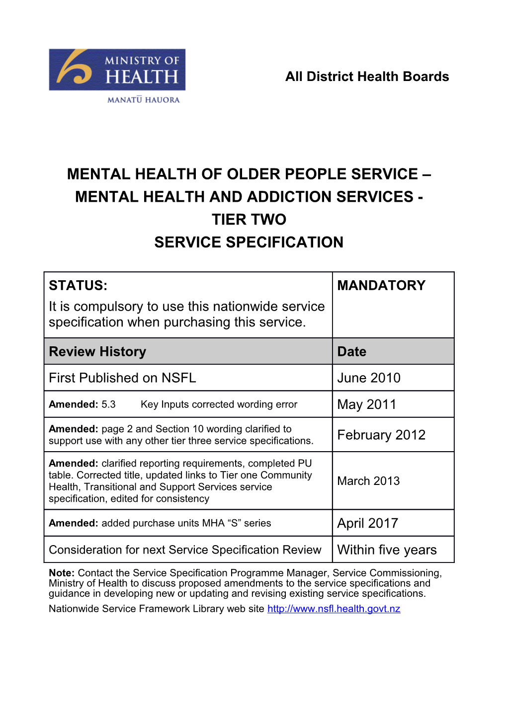 Mental Health of Older People Service