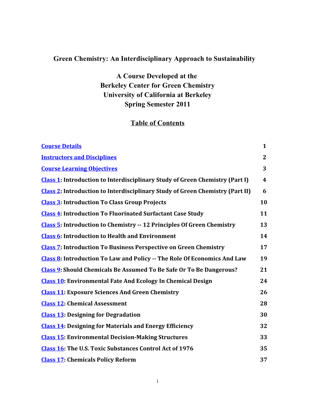 Green Chemistry: an Interdisciplinary Approach to Sustainability
