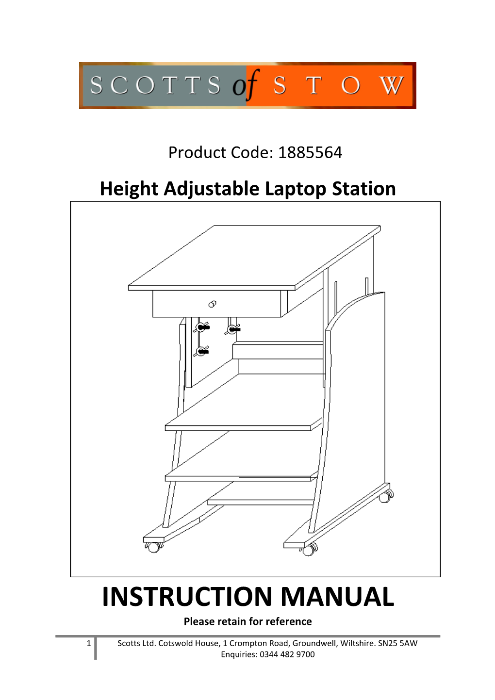 Height Adjustable Laptop Station