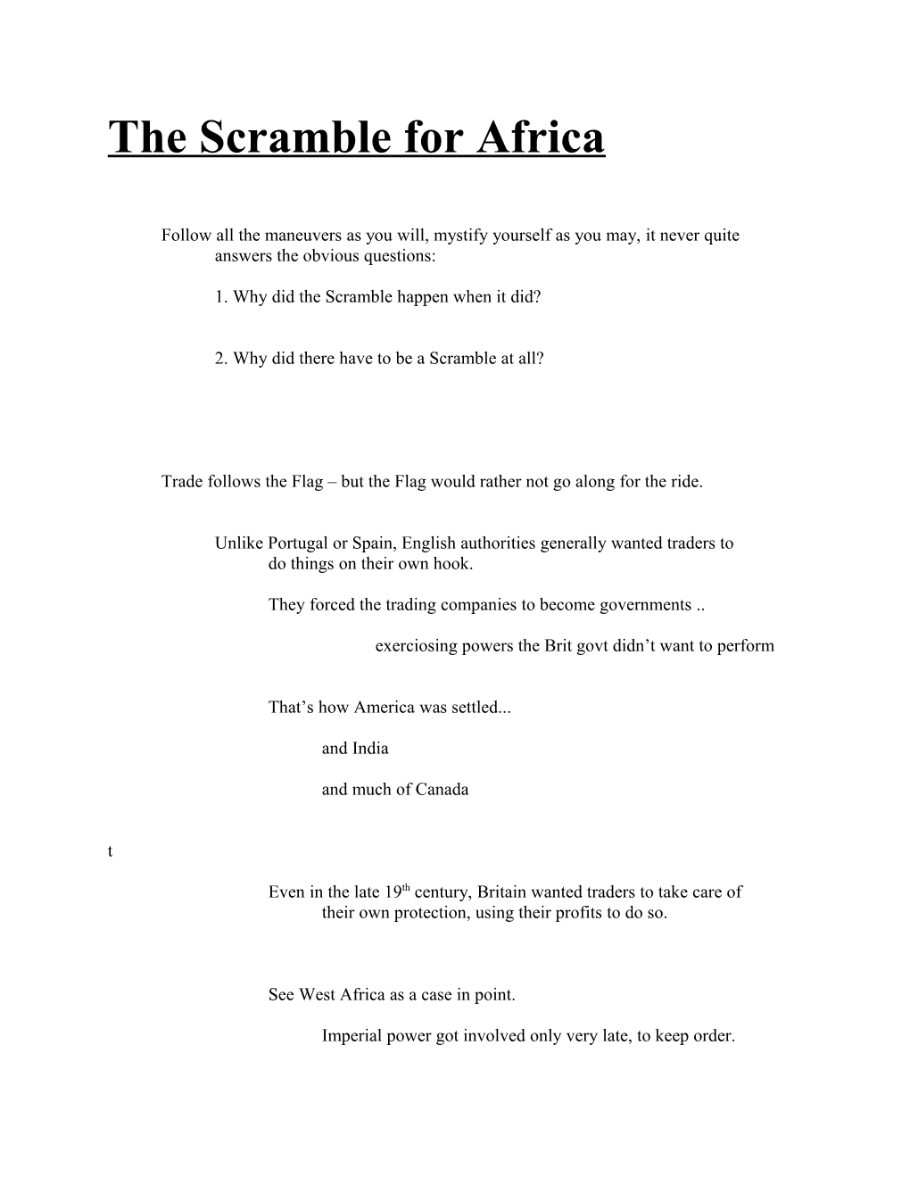 The Scramble for Africa