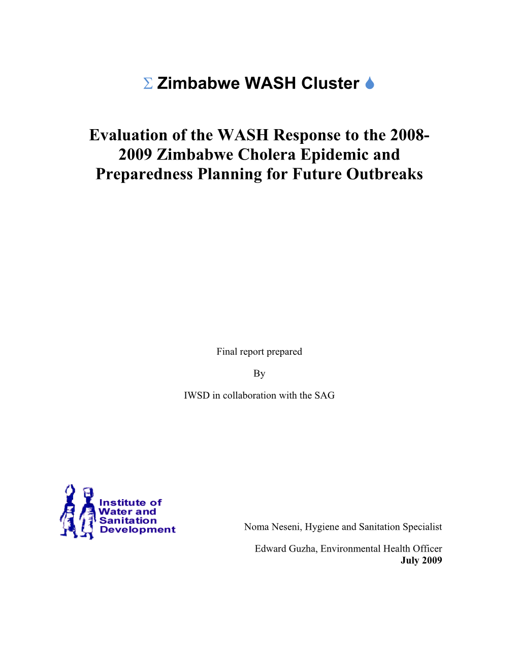 Evaluation of the Wash Cluster Cholera Response