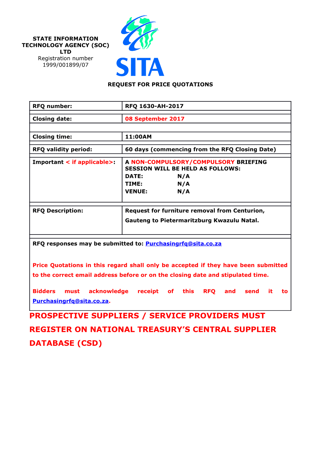 State Information Technology Agency (Soc) Ltd s1