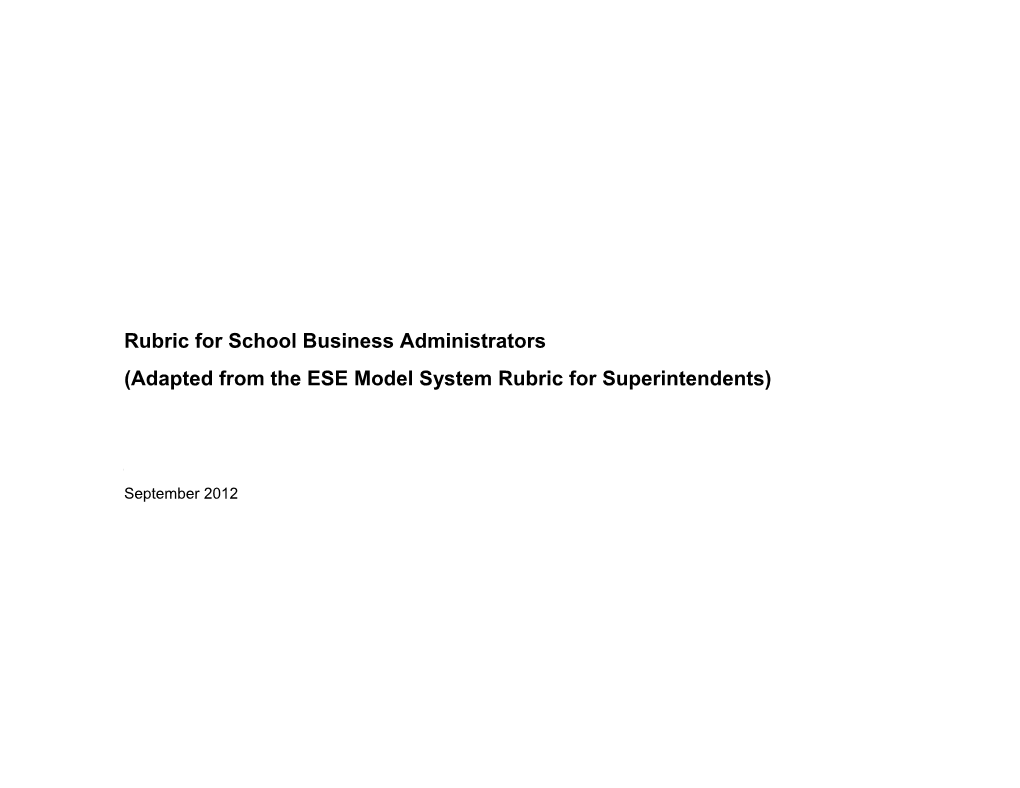 ESE Part III Appendix a Superintendent Rubric