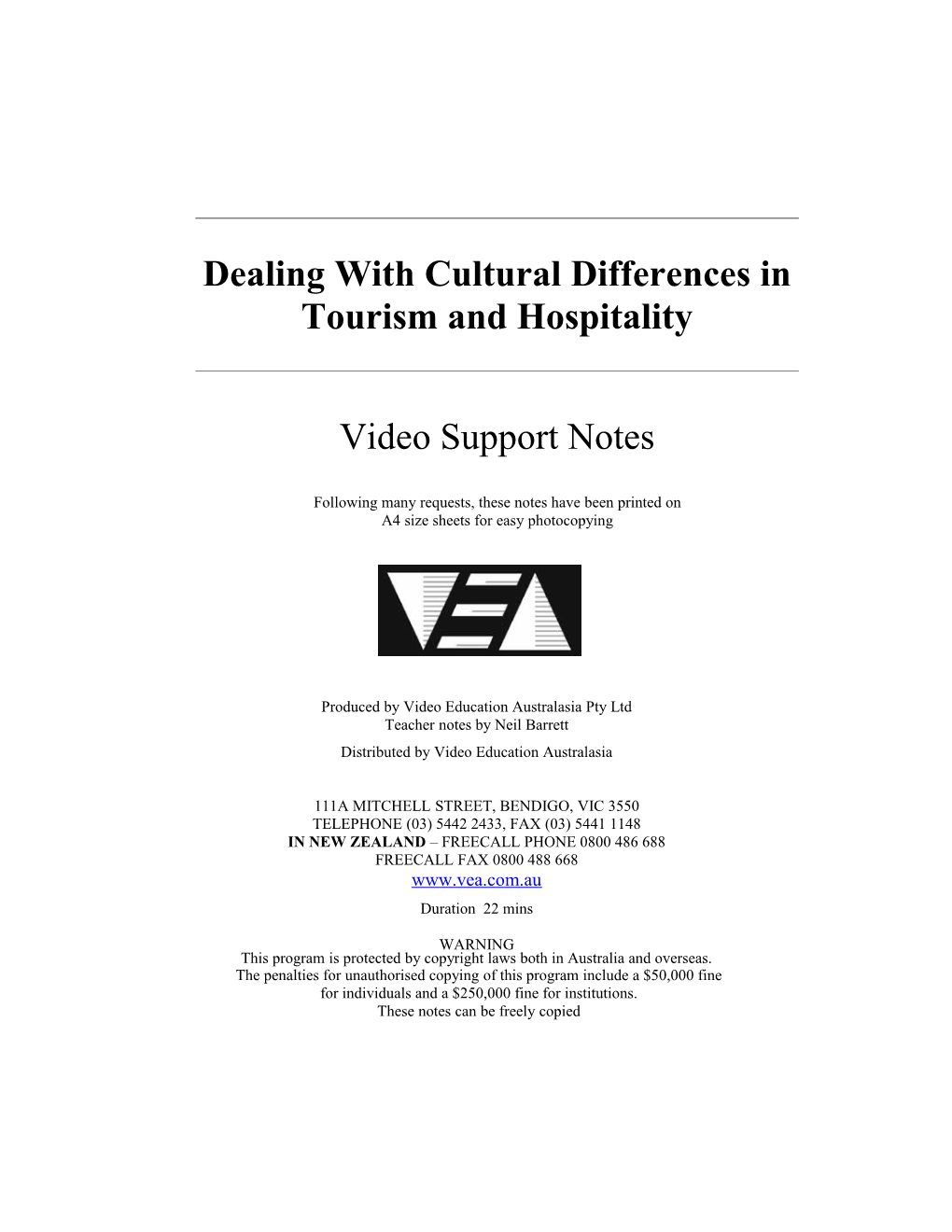 Dealing with Cultural Differences in Tourism