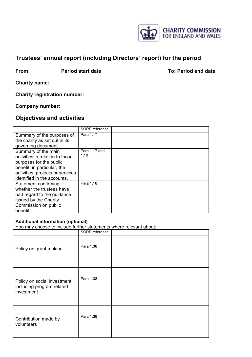 Trustees Annual Report (Including Directors Report) for the Period