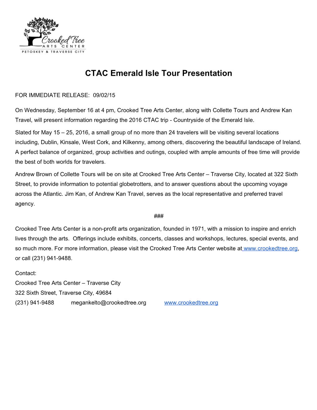 CTAC Emerald Isle Tour Presentation