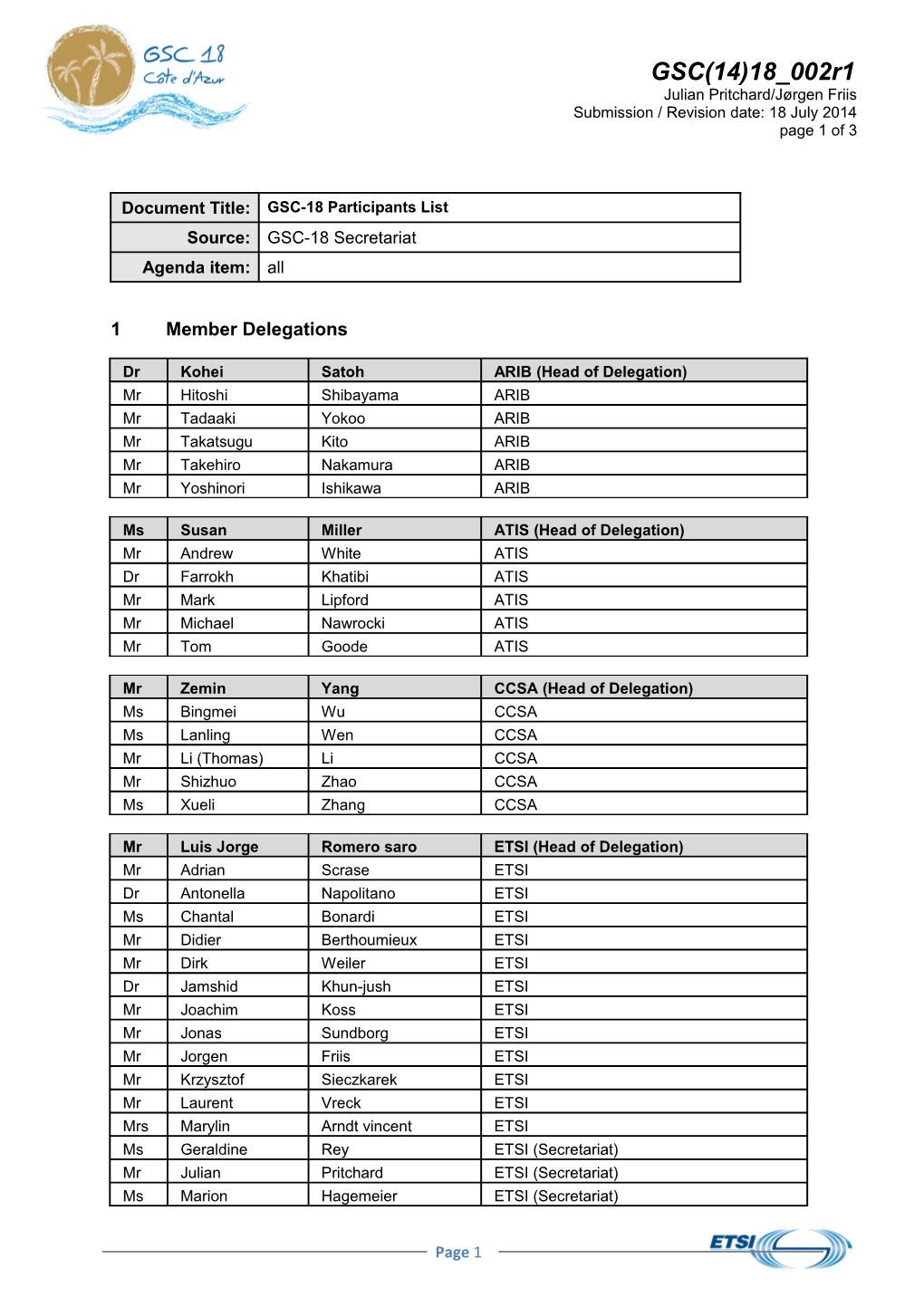 GSC(14)18 002 -Participants List