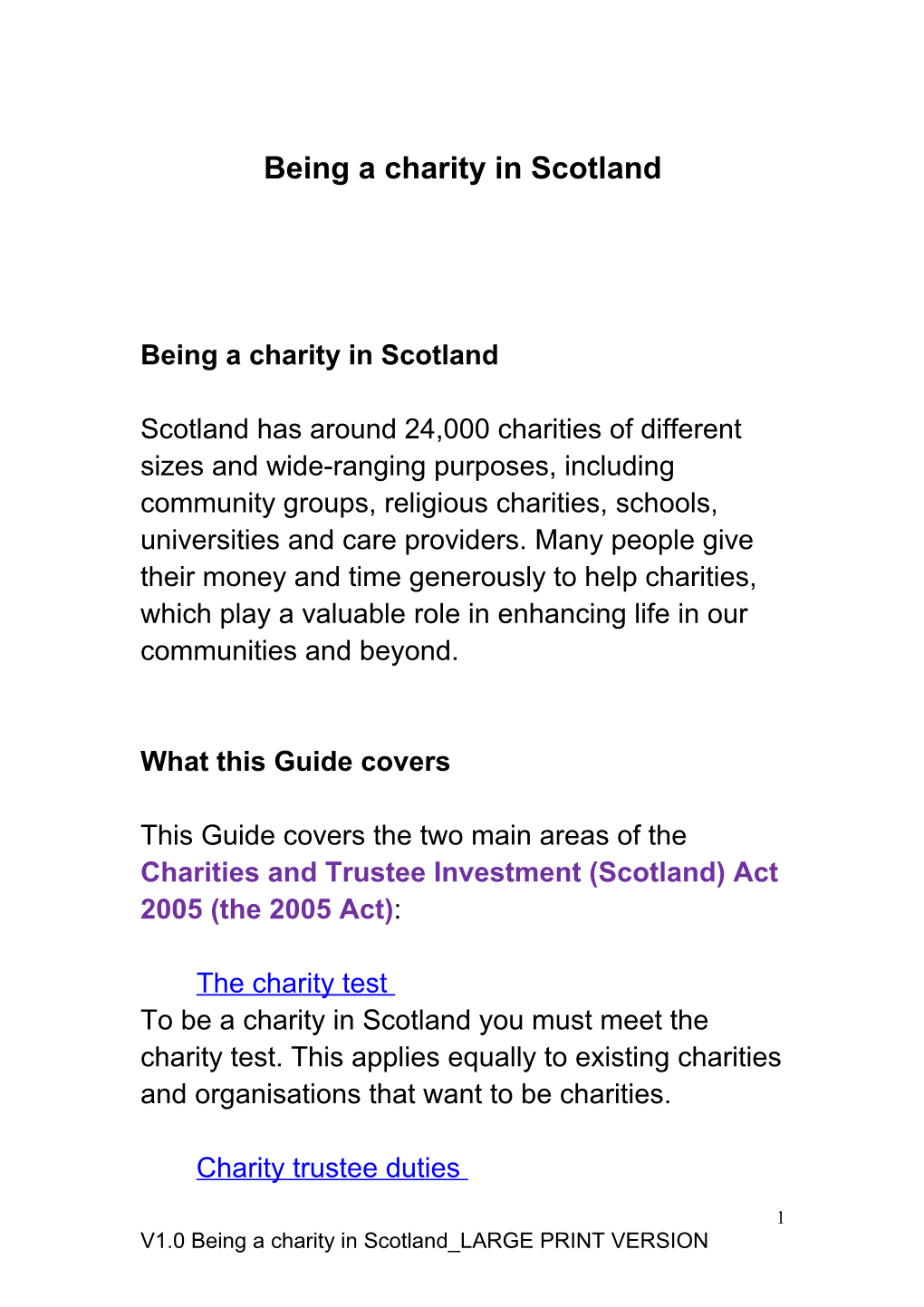 Being a Charity in Scotland