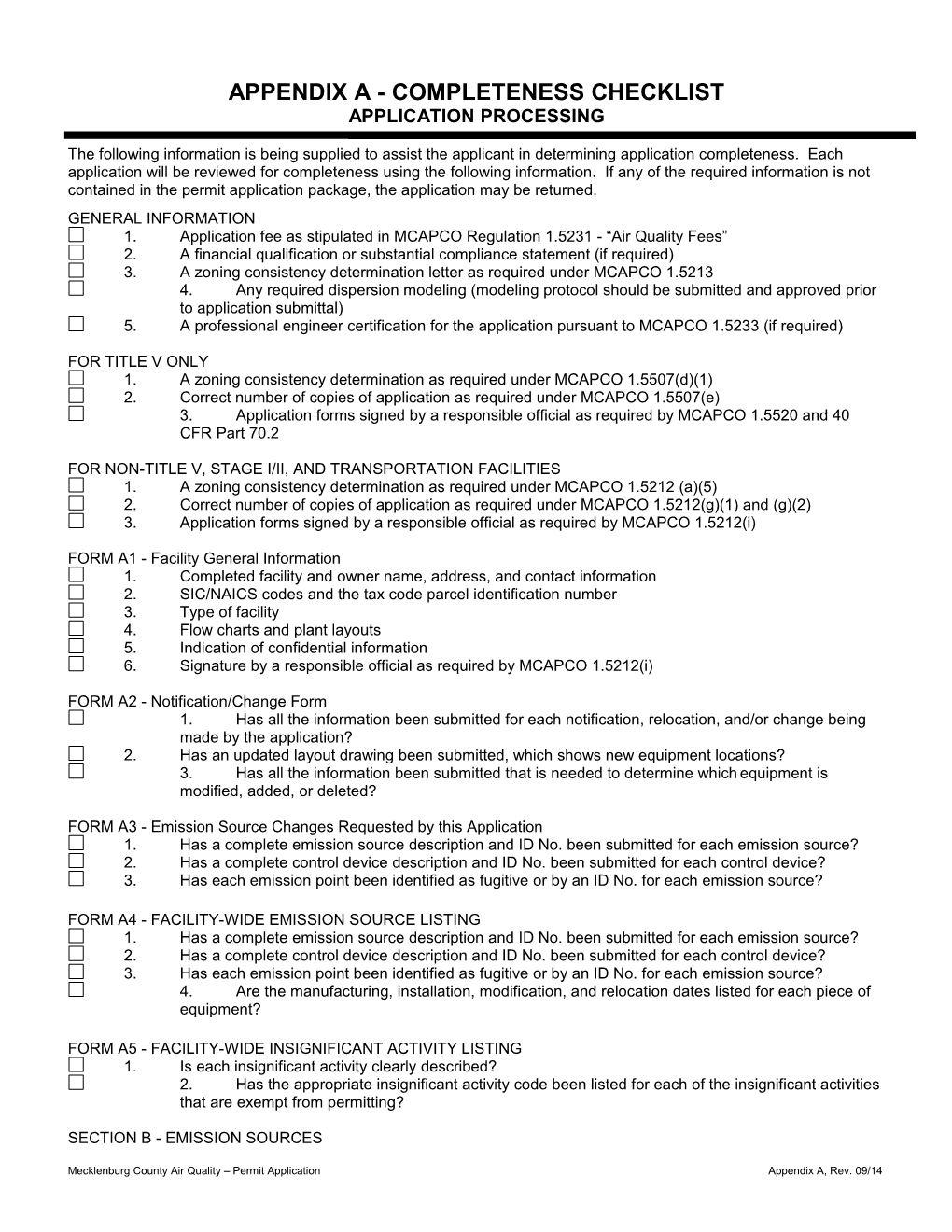 Appendix a - Completeness Checklist