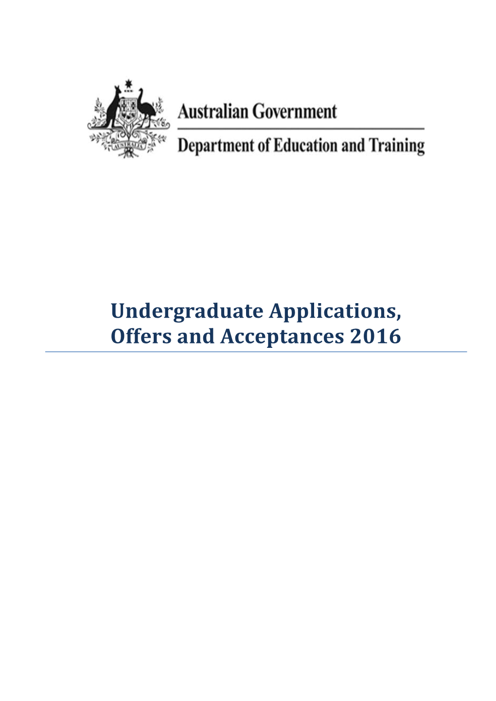 Undergraduate Applications, Offers and Acceptances 2016