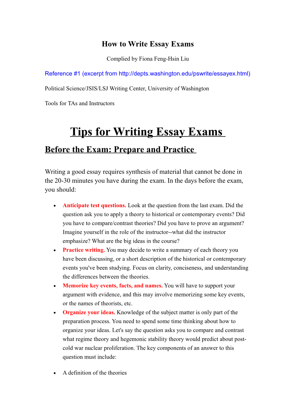 How to Write Essay Exams