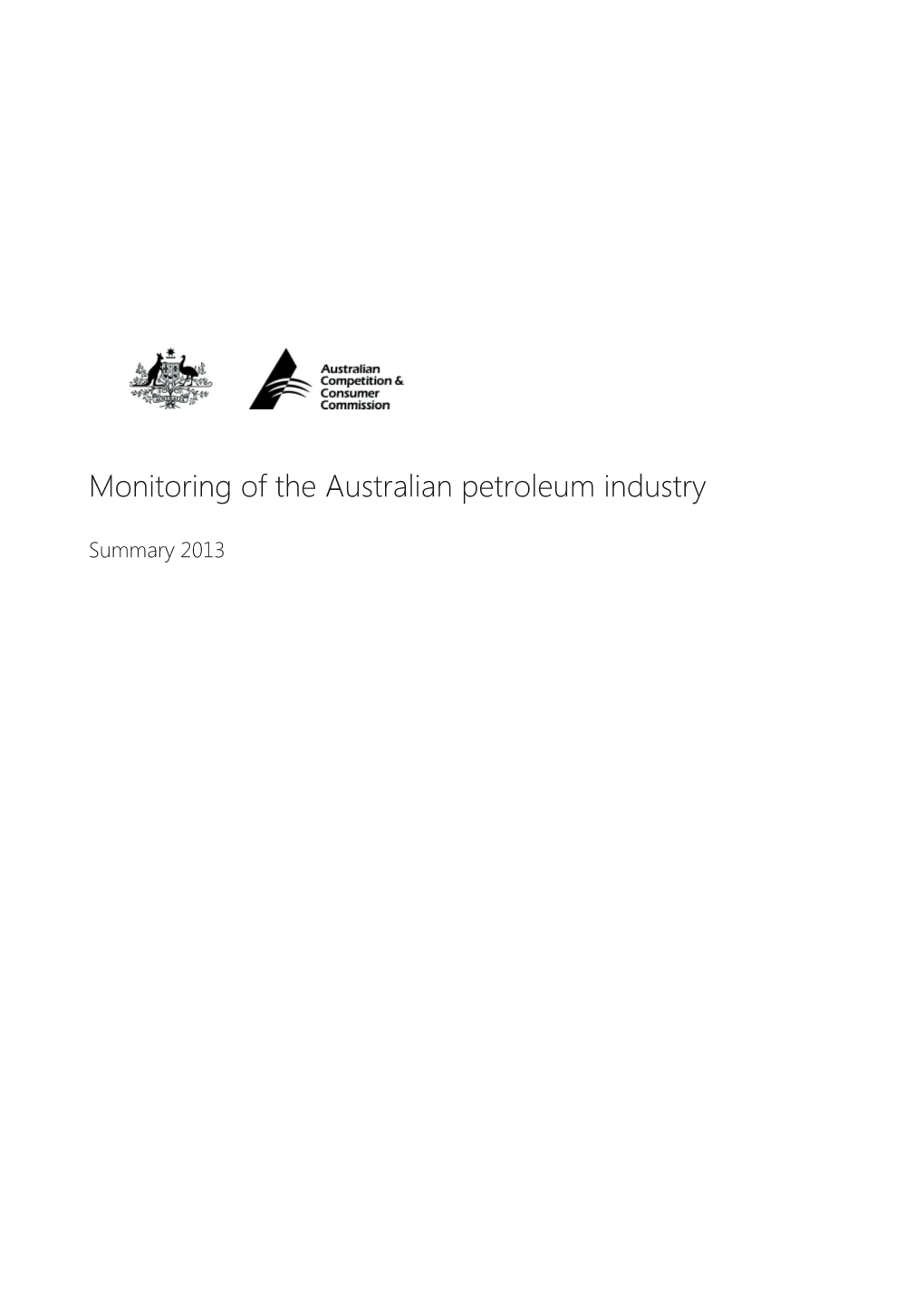Monitoring of the Australian Petroleum Industry s1