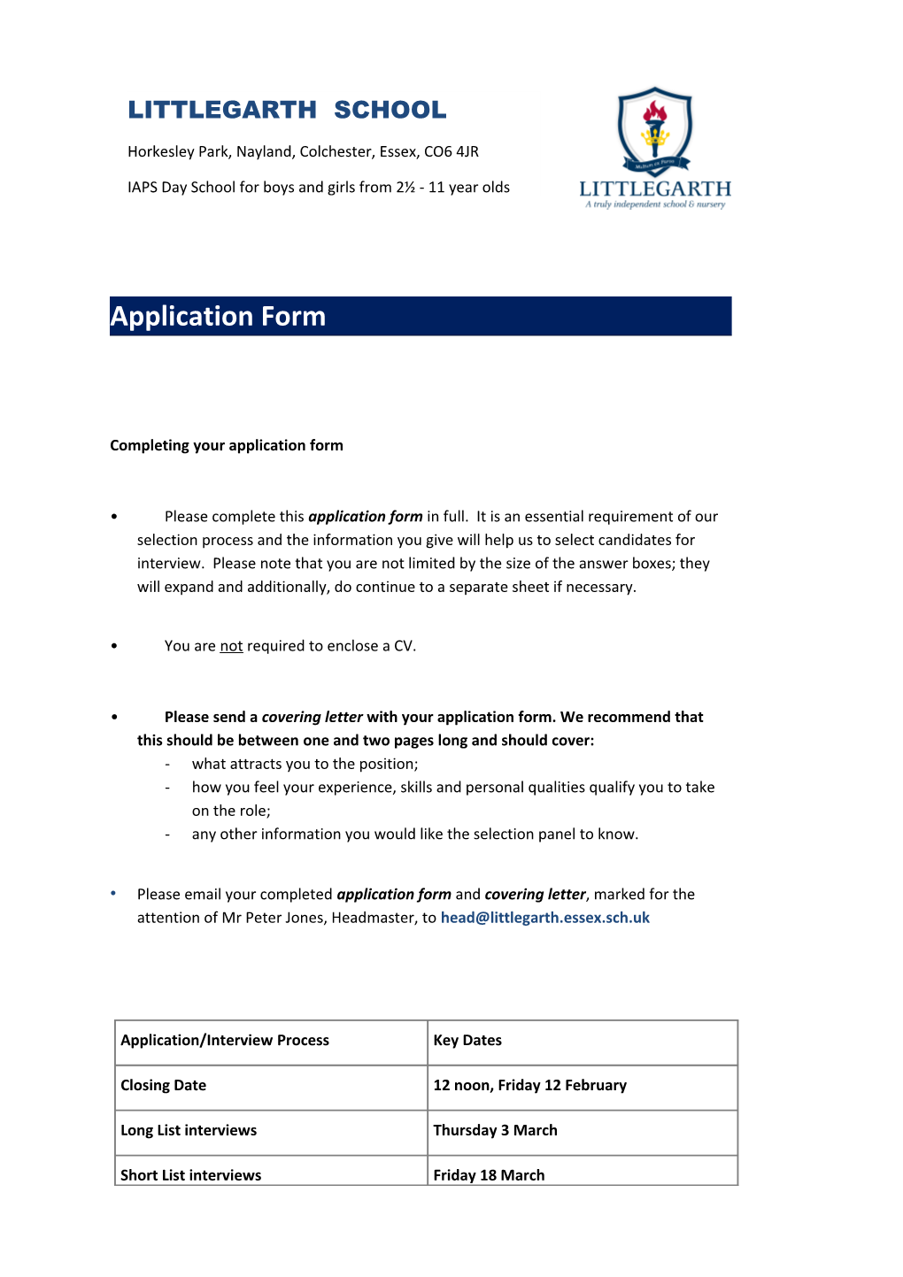 Emp: Safer Recruitment Pack: Application Form V3.6 24 Feb 14