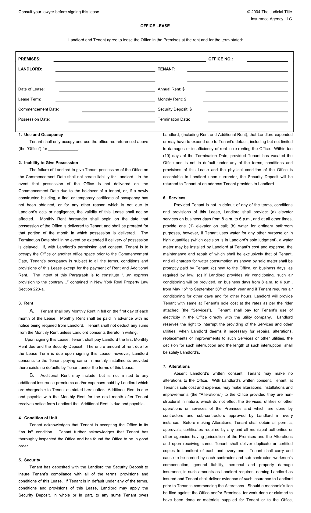 Office Lease Agreement