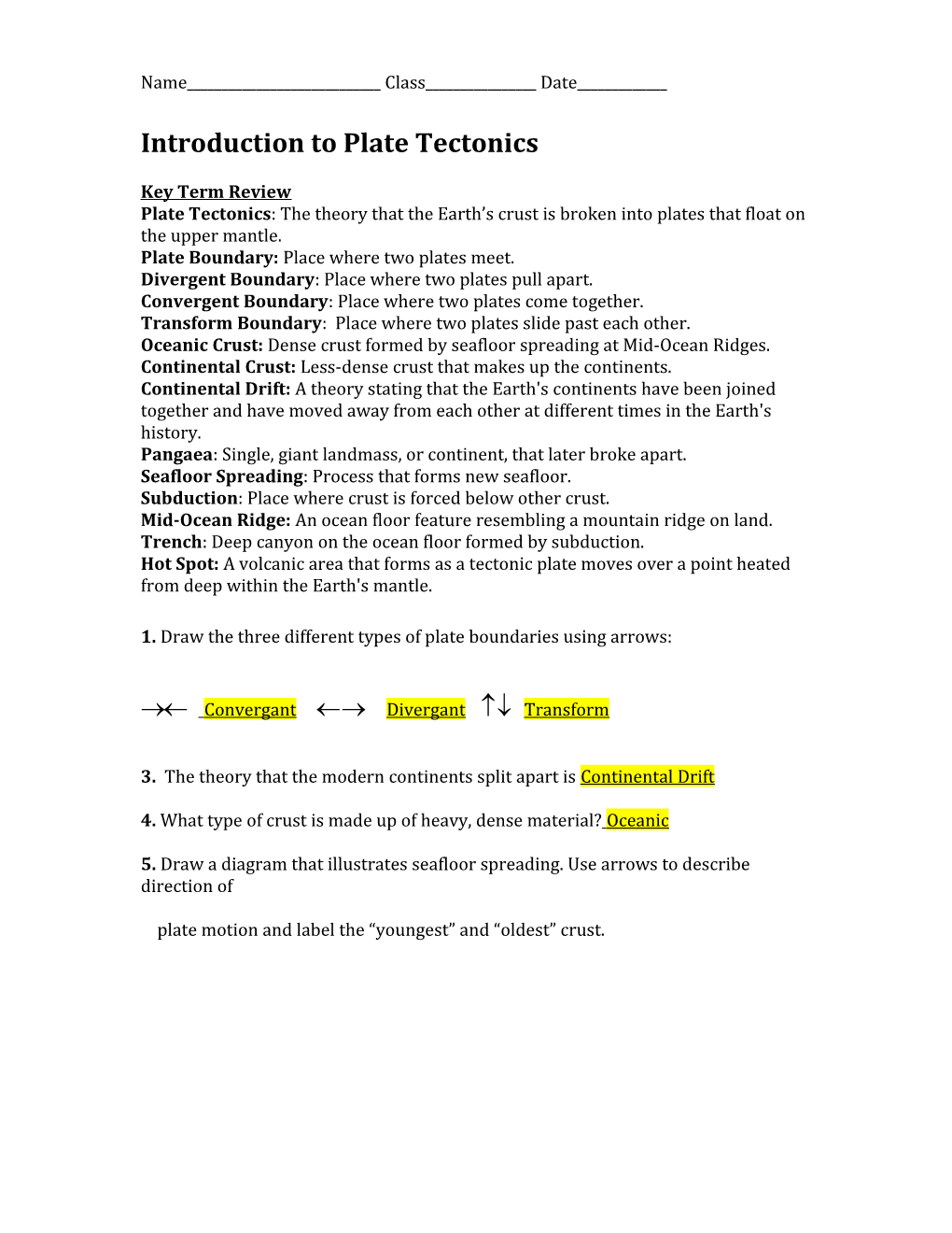 Introduction to Plate Tectonics