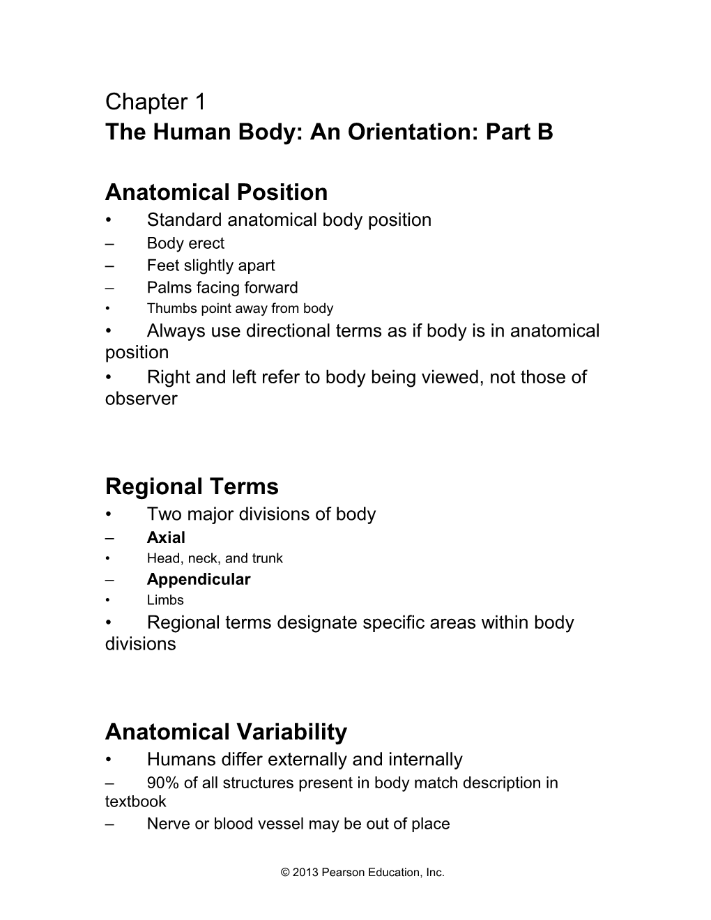 Overview of Anatomy and Physiology