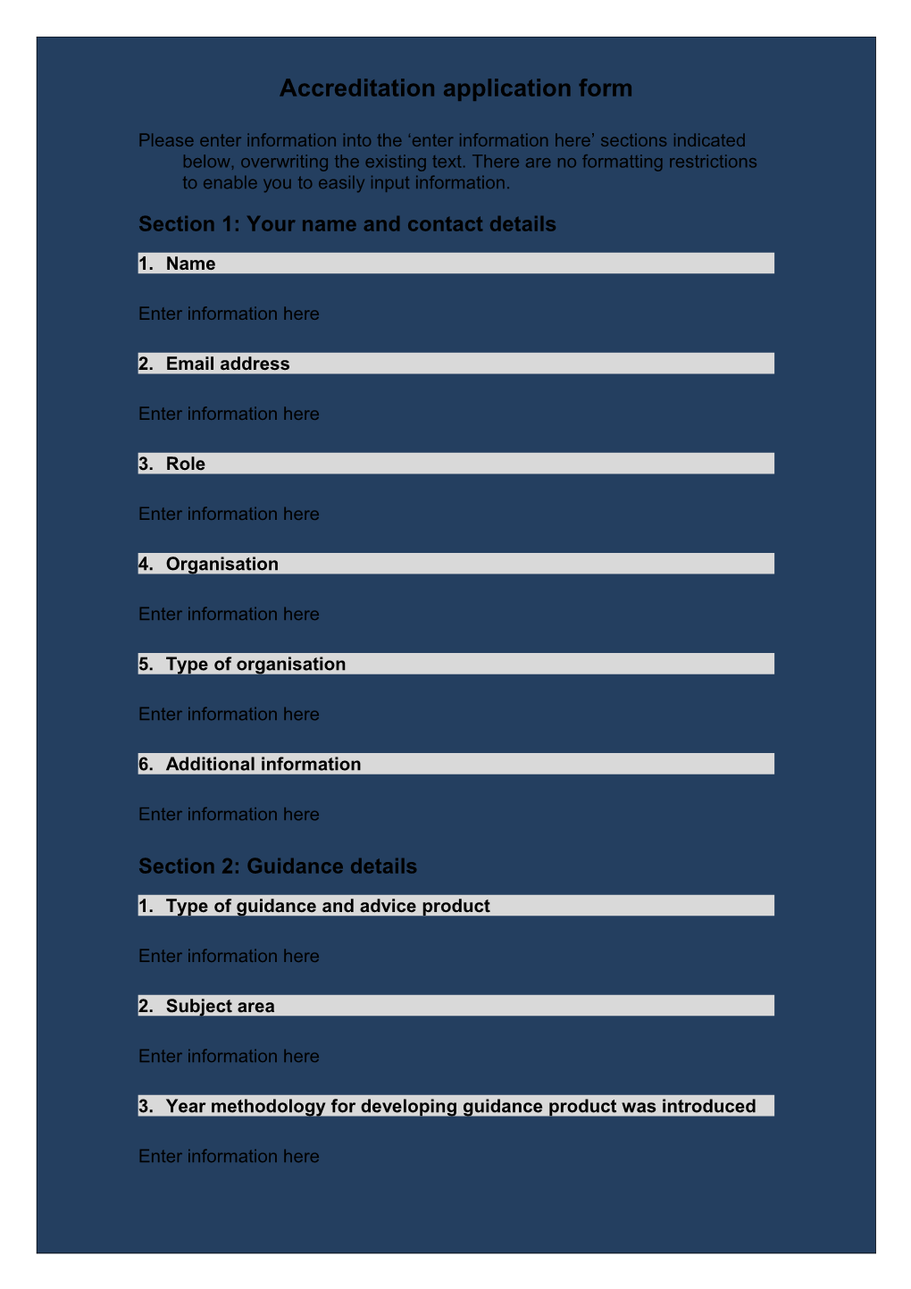 Accreditation Application Form