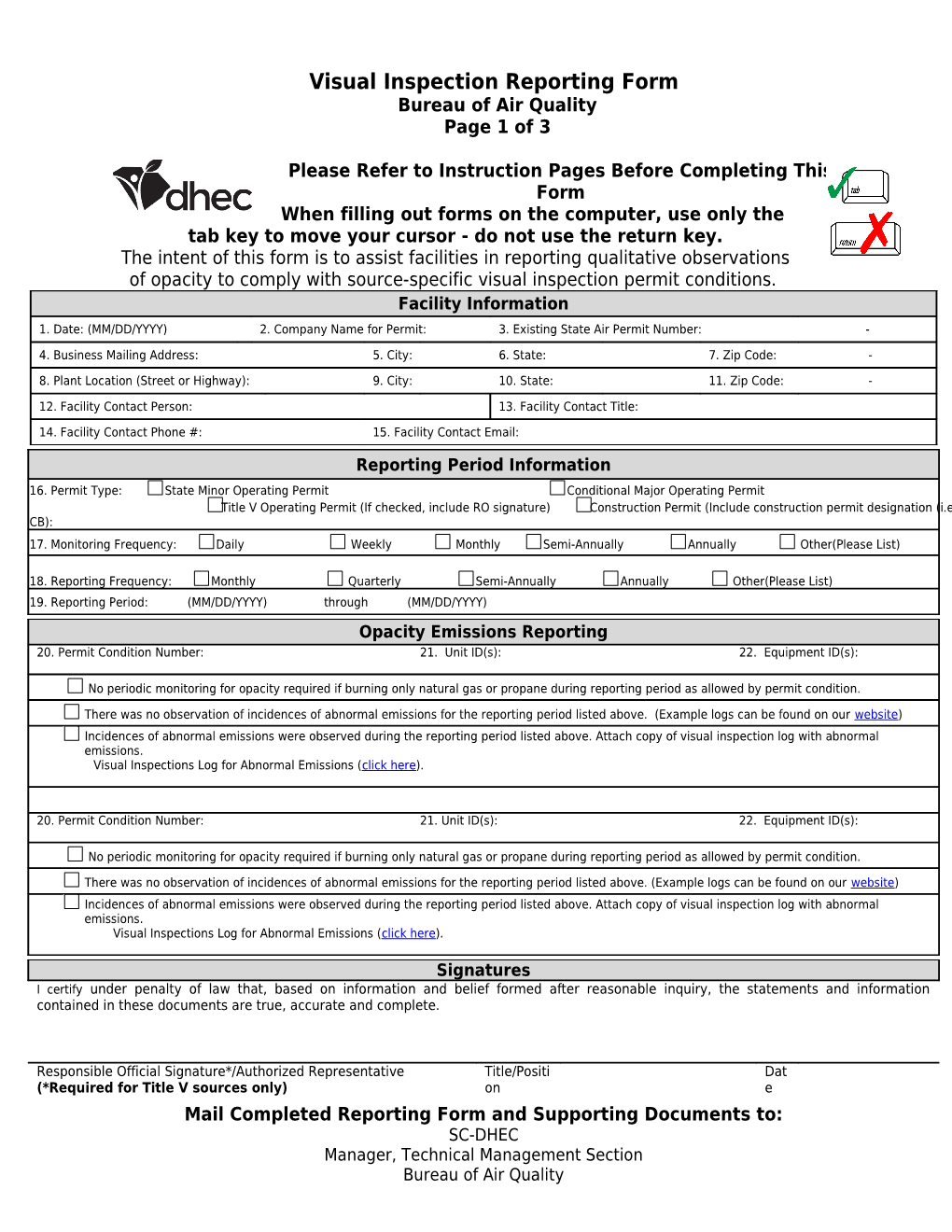 Form a - Facility Profile