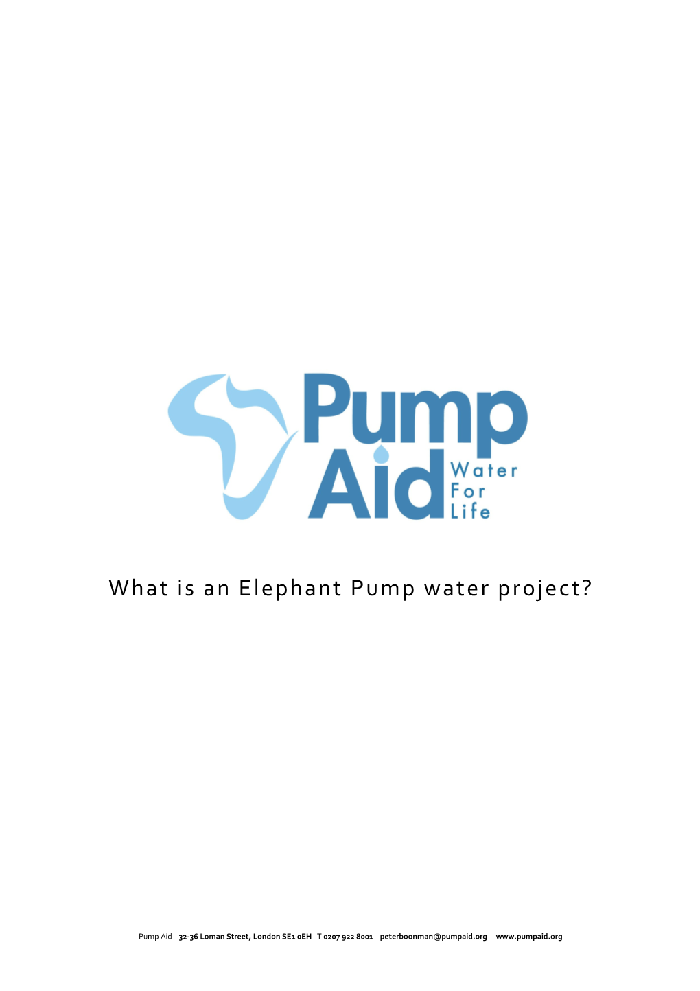 What Is an Elephant Pump Water Project?