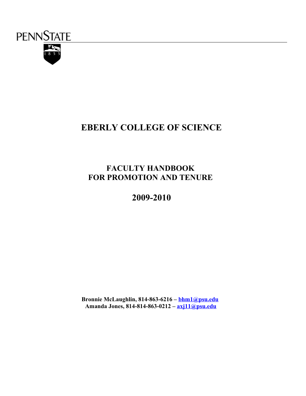 Handbook for Promotion and Tenure