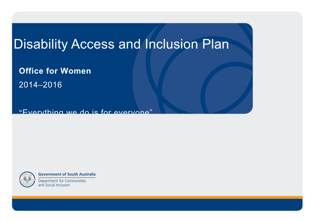 Office for Women Disability Access and Inclusion Plan FINAL 20150421