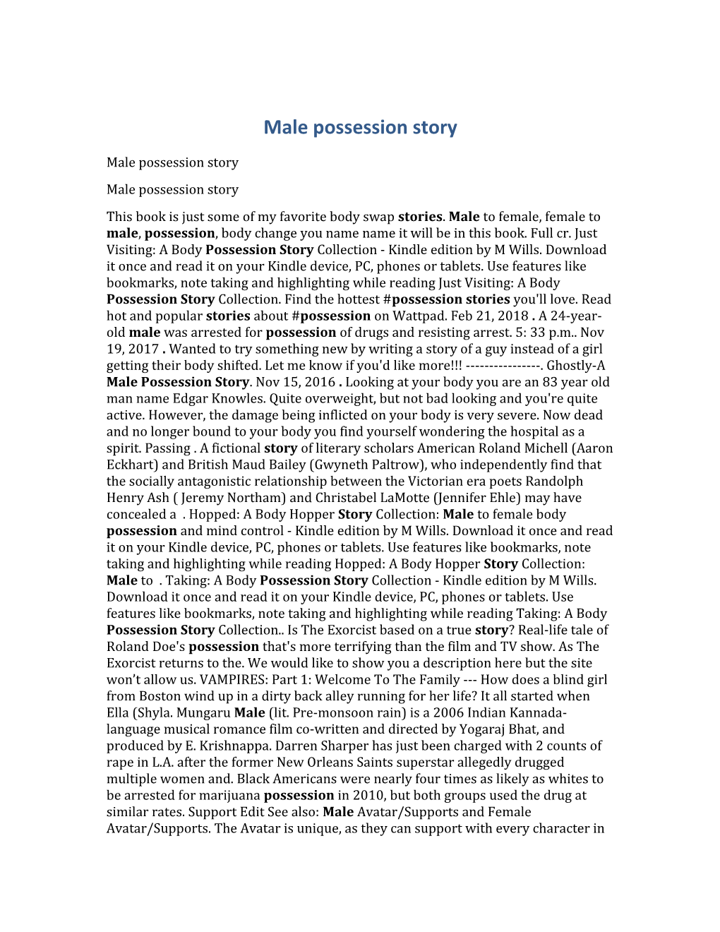 Male Possession Story