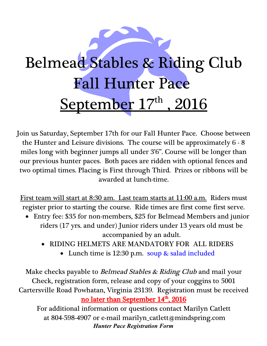 Belmead Stables & Riding Club Fall Hunter Pace