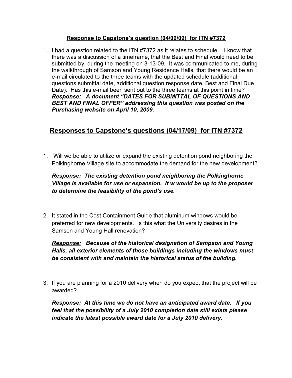 Capstone S Questions for ITN #7372