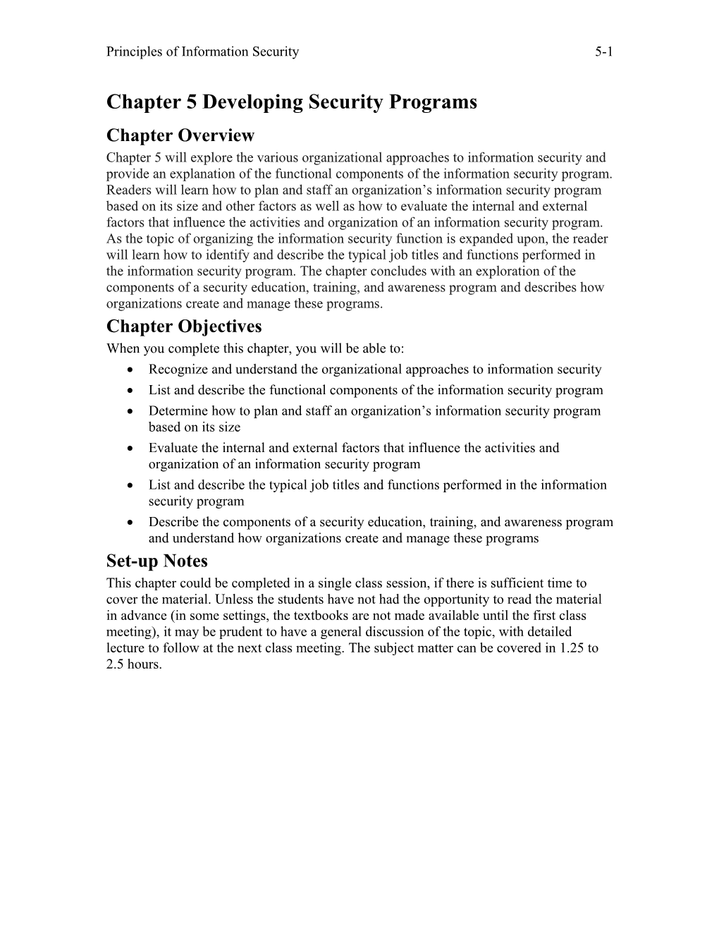 Chapter 5 Developing Security Programs