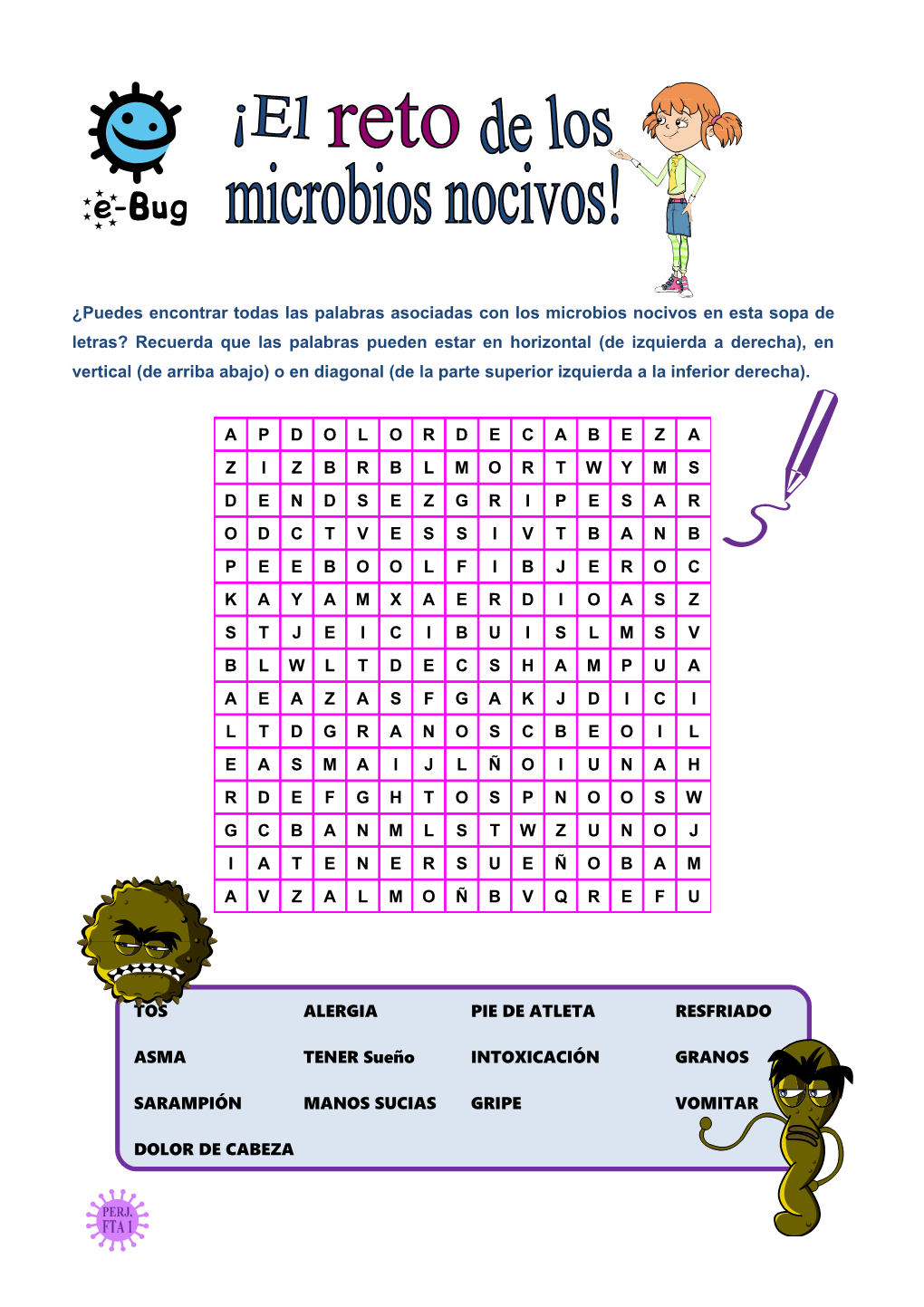 Puedes Encontrar Todas Las Palabras Asociadas Con Los Microbios Nocivos En Esta Sopa De