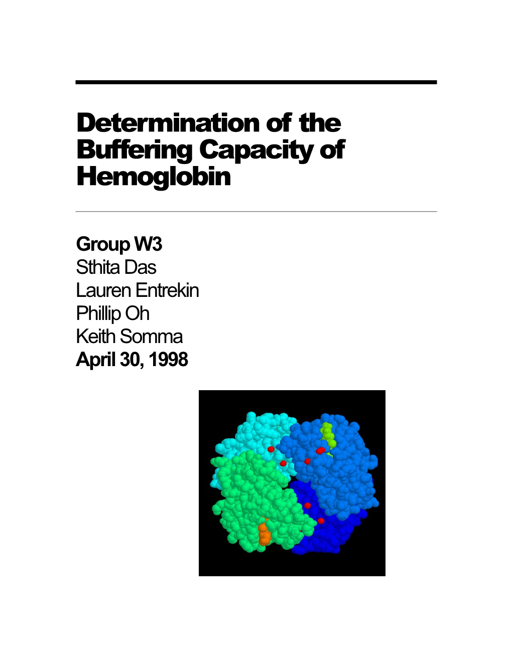Determination of the Buffering Capacity of Hemoglobin