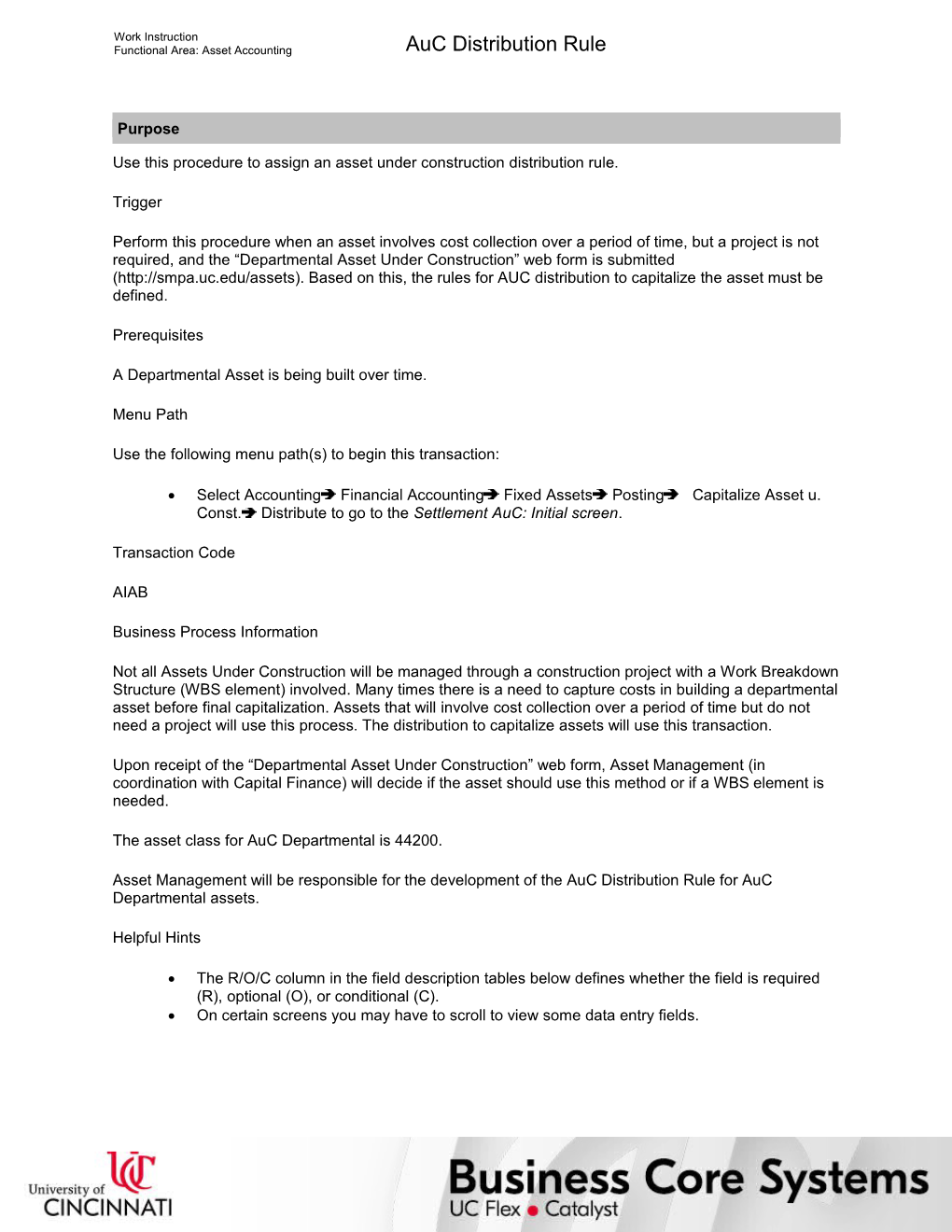 Auc Distribution Rule