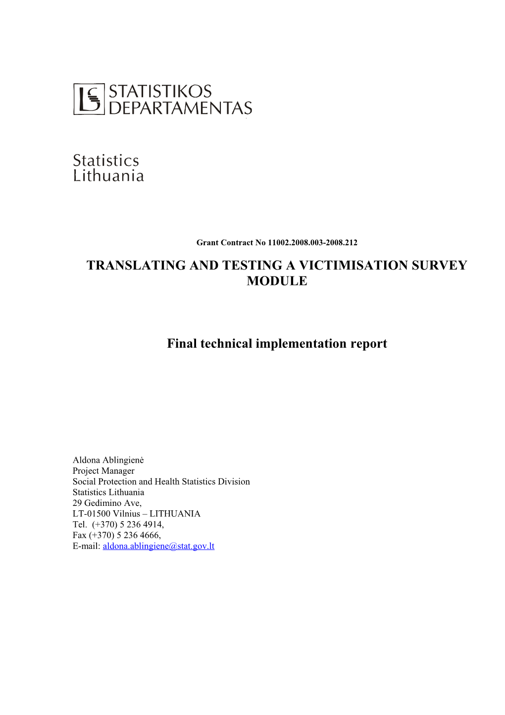 Translating and Testing a Victimisation Survey Module