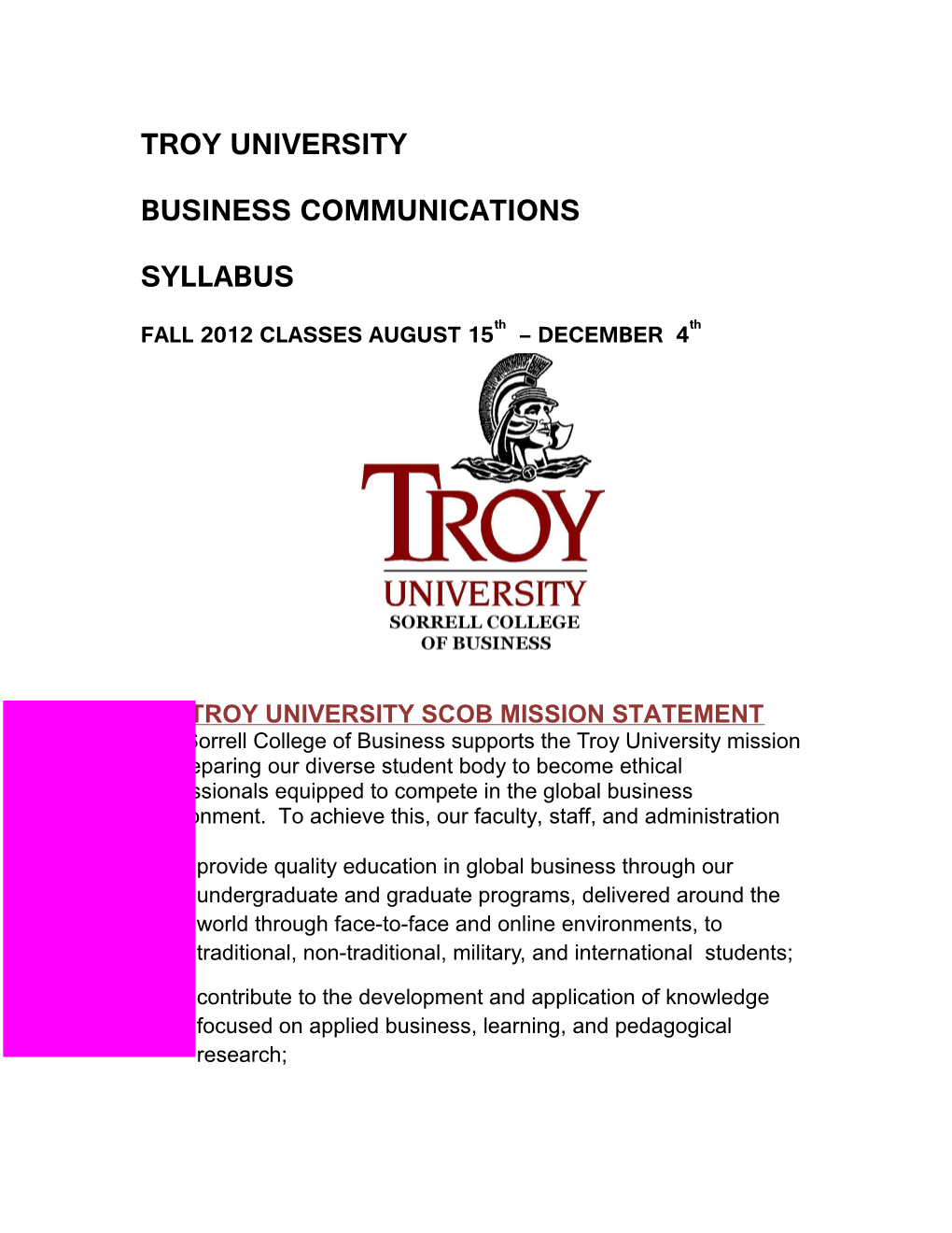 Business Communication Syllabus