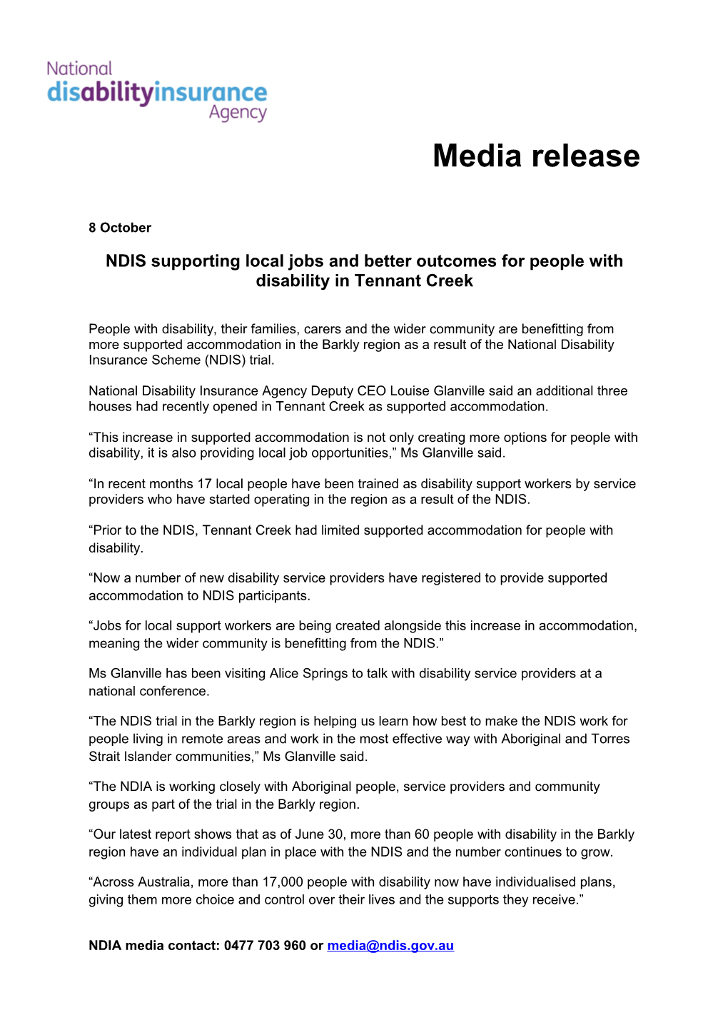 NDIS Supporting Local Jobs and Better Outcomes for People with Disability in Tennant Creek