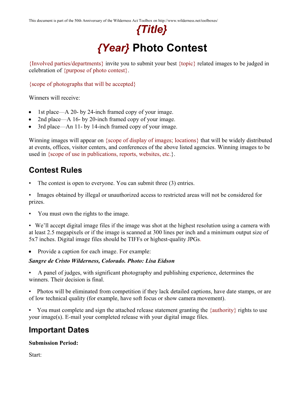 Photo Contest Invitation