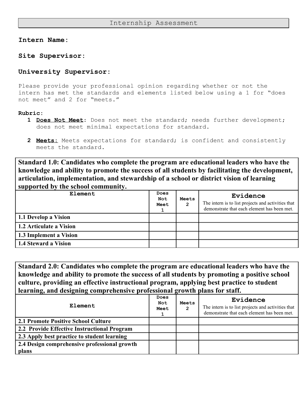 Internship Assessment