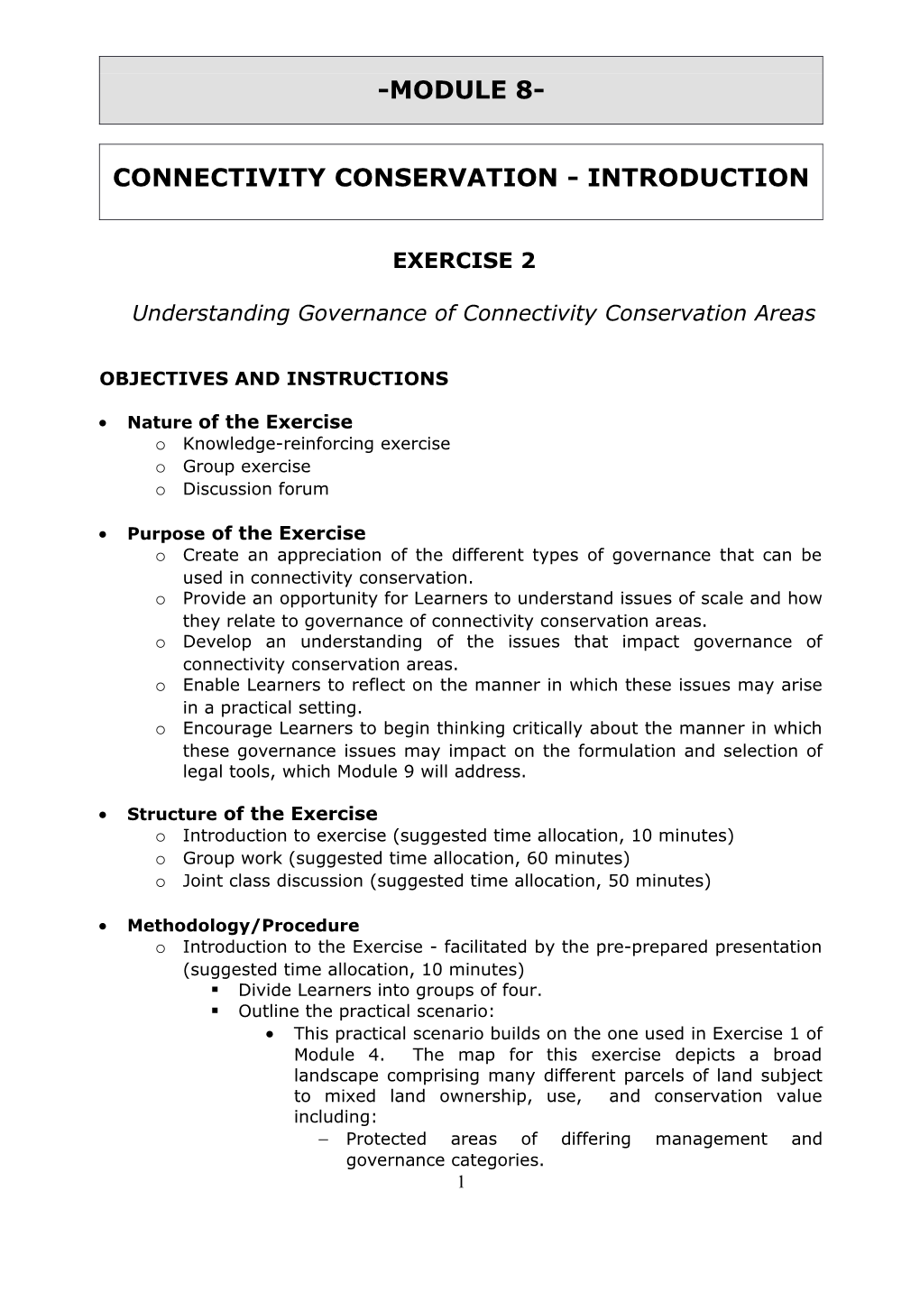 Connectivity Conservation - Introduction