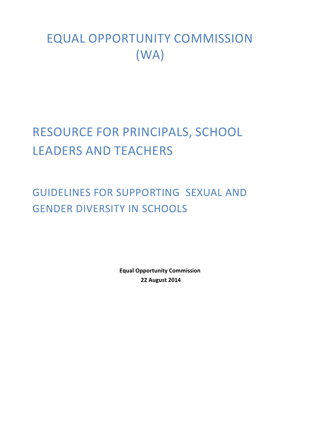 Resource for Principals, School Leaders and Teachers