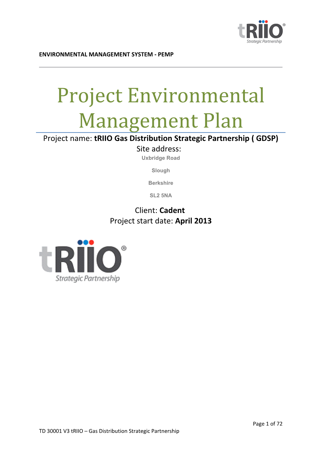 Project Environmental Management Plan