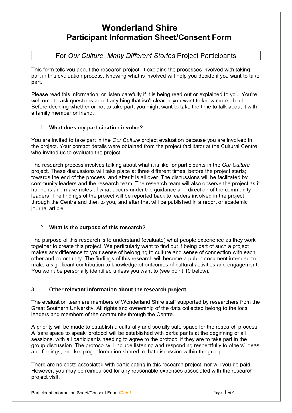 Participant Information Sheet and Consent Form Guidance Document for an Interventional Study s2