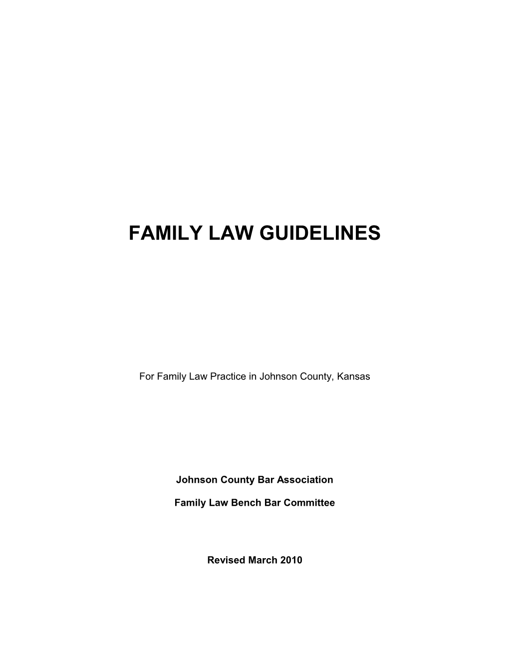 Family Law Guidelines (2010 (GDK0019)