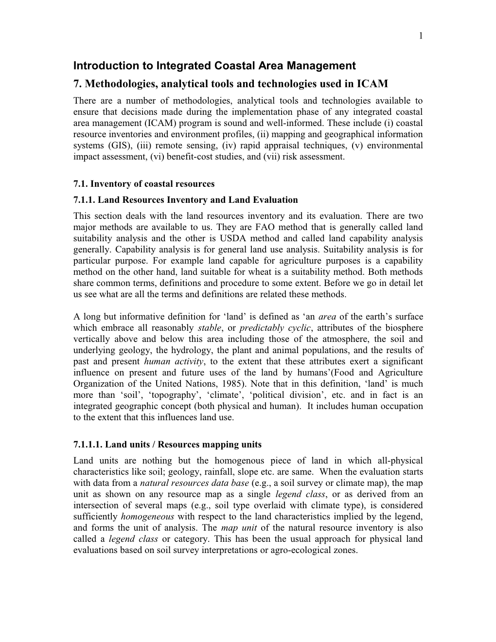 Introduction to Integrated Coastal Area Management