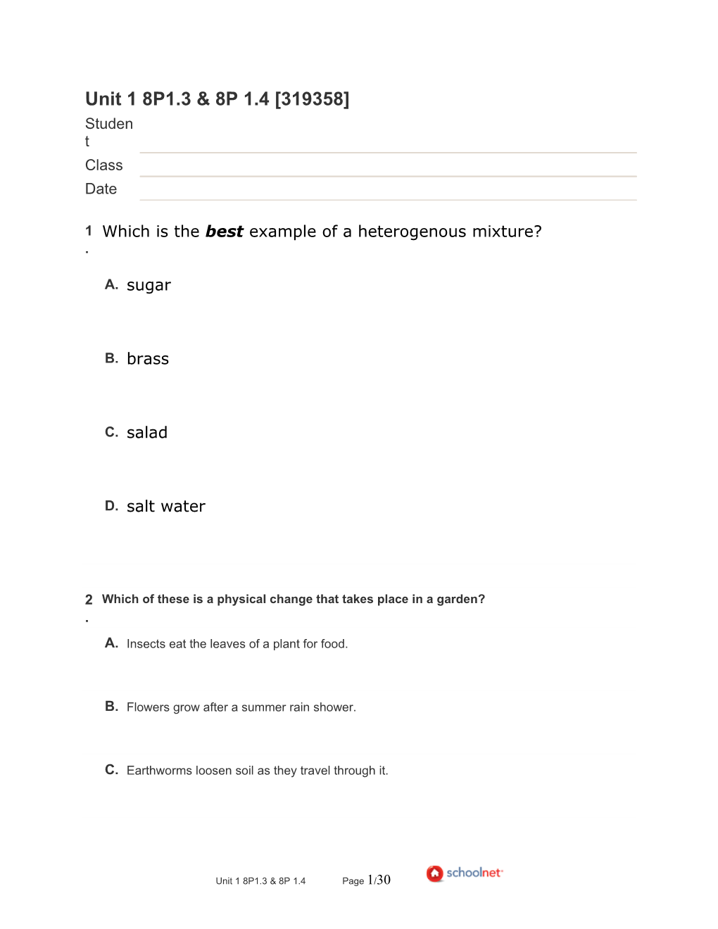 Which Is the Best Example of a Heterogenous Mixture?