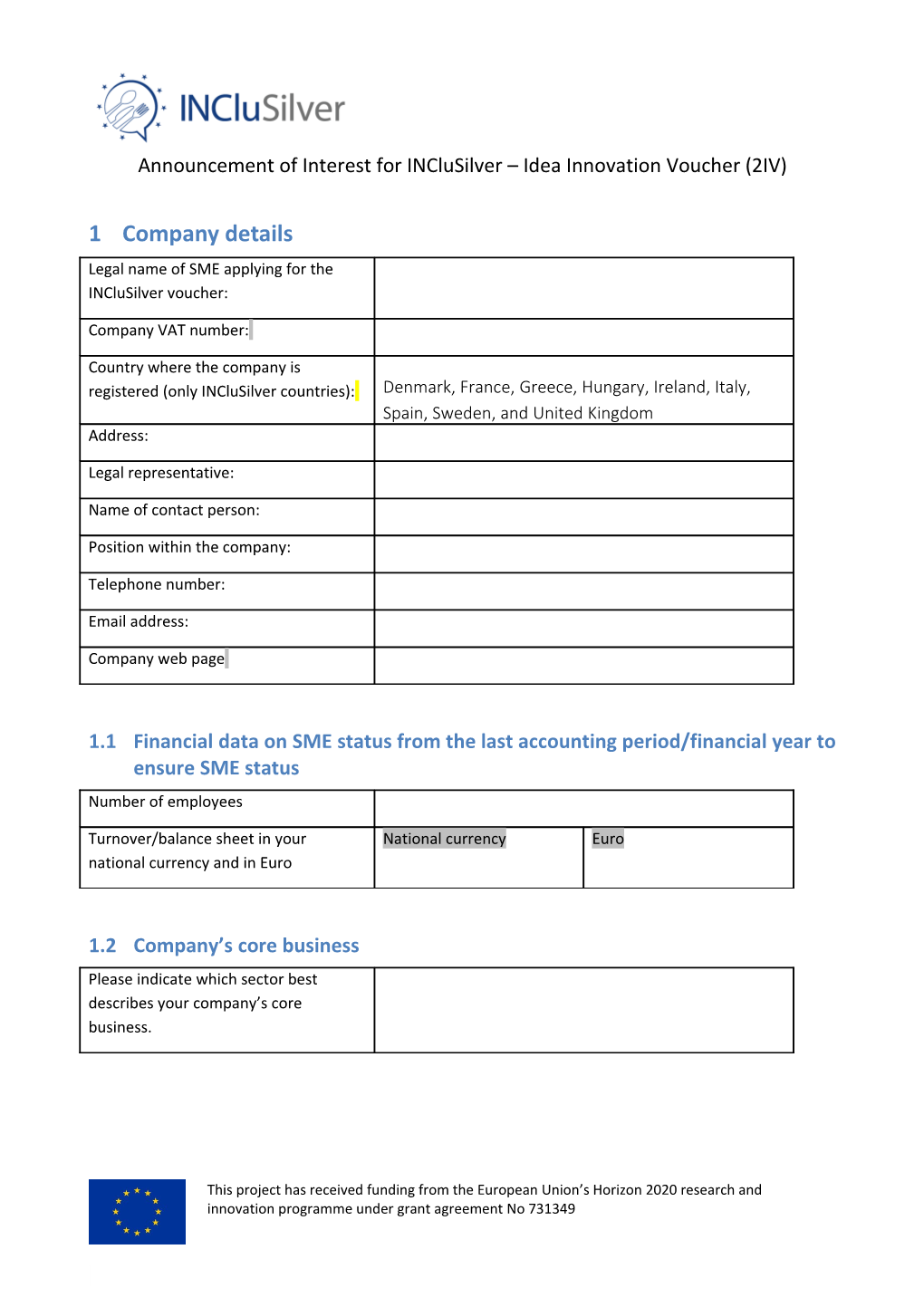 Announcement of Interest for Inclusilver Idea Innovation Voucher (2IV)