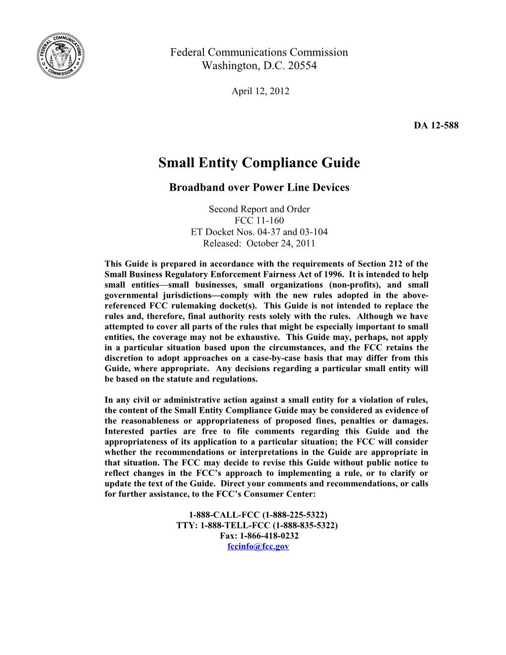 Small Entity Compliance Guide s1
