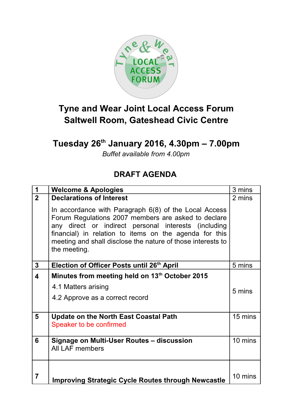 Tyne and Wear Local Access Forum